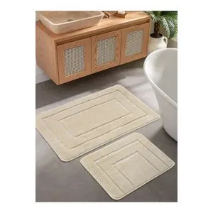 Cerceve - Cream Cream Bathmat Set (2 Pieces)