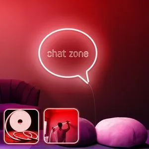 Chat Zone - Medium - Crvena Dekorativna LED Rasveta za Zid