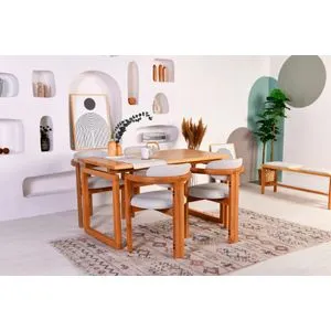 Cheri 4S Oak
Cream Table & Chairs Set (5 Pieces)