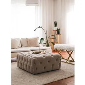 Chester - Cream Cream Pouffe