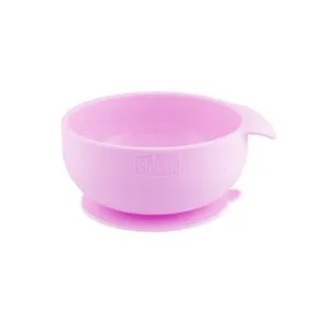 Chicco vakumski silikonski tanjir,  6m+, roze