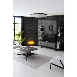 Chrome Line Set - Anthracite, Black Anthracite
Black Living Room Furniture Set