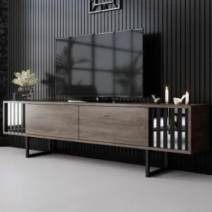 Chrome Line - Walnut, Black Walnut
Black TV Stand