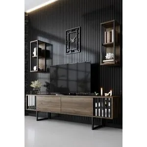 Chrome Line - Walnut, Black Walnut
Black TV Unit