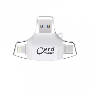 Citac kartica SD microSD na Type C Lightning USB 2.0 JWD-84 beli