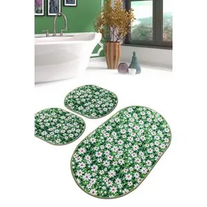 Cladant Djt Multicolor Bathmat Set (3 Pieces)