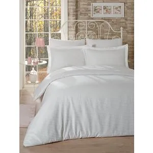 Classic Line - White White Satin Double Quilt Cover Set