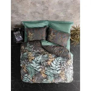 Clorasa - Mint Mint Anthracite Brown Satin Set Posteljine