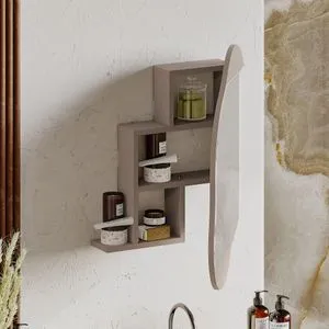 Cloud Storage Bathroom Wall Mirror - Light Mocha Light Mocha Bathroom Cabinet