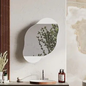 Cloud Storage Bathroom Wall Mirror - White White Bathroom Cabinet