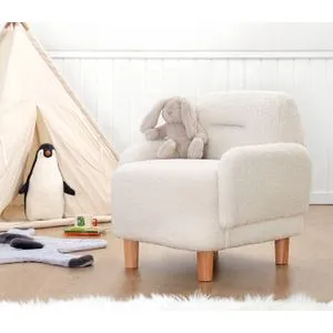 Cobie Teddy - White White Kid's Wing Chair