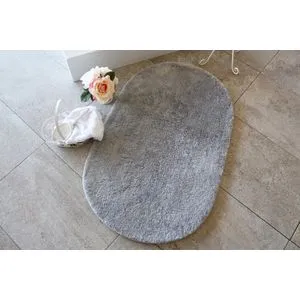 Colors of Oval - Sivi Akrilni Kupatilski Tepih