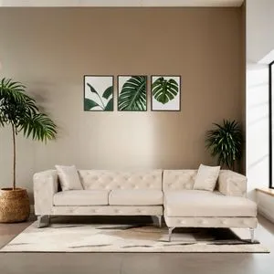 Como Eco Right - Beige Beige Corner Sofa