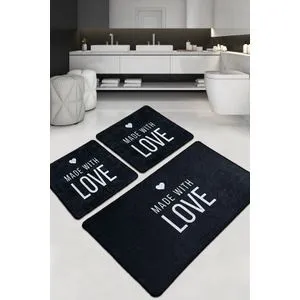 Con Amore Djt Multicolor Bathmat Set (3 Pieces)