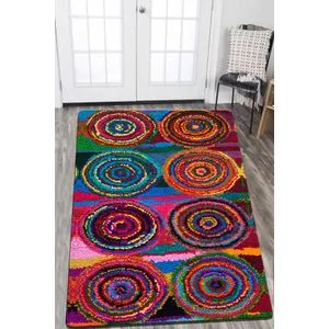Conceptum Hypnose  Boule Colore Şönil Cotton Multicolor Hall Carpet (120 x 150)