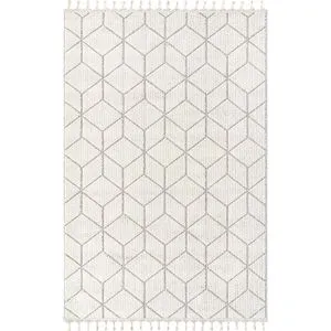 Conceptum Hypnose Bukle 1407 - Bela Tepih (100 x 400 cm)