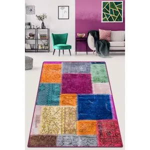 Conceptum Hypnose Color Stitch - Višenamenski Tepih od Pamuka (80 x 100 cm)