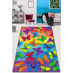 Conceptum Hypnose Colorato Farfalle Djt Multicolor Tepih za hodnik (80 x 100)