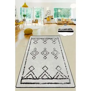 Conceptum Hypnose Eaves Black White Hodnik Tepih (80 x 300)