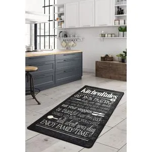 Conceptum Hypnose  Kitchen - Black Multicolor Hall Carpet (100 x 300)