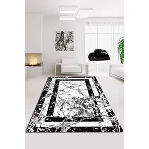 Conceptum Hypnose Marmor v2 Tepih za Hol Crni/Beli (100 x 200 cm)