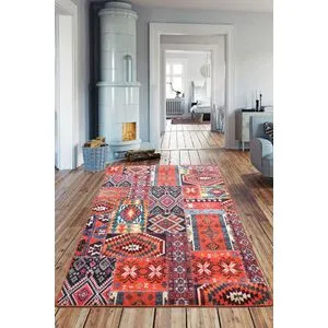Conceptum Hypnose  Patcwork Djt Multicolor Hall Carpet (80 x 300)