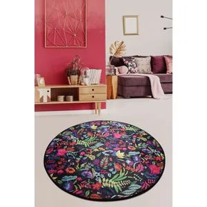 Conceptum Hypnose  Pictura - Black Djt Çap 100 Multicolor Carpet (100 cm)