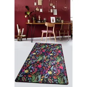 Conceptum Hypnose Pictura - Crni Djt Višebojni Tepih (140 x 190 cm)