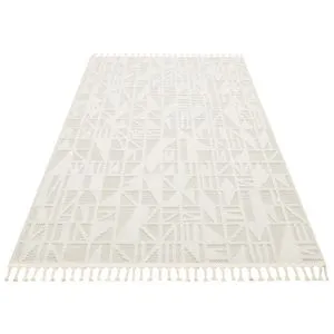 Conceptum Hypnose Yeni Bukle Geometik - Cream Carpet (100 x 200)