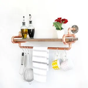 Cop045 Oak Decorative Wooden Wall Shelf