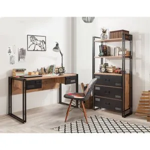 COSMO-TKM.10 Atlantic Pine
Black Study Room Furniture Set