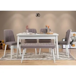 Costa 0701 - 2 B White
Grey Table & Chairs Set (6 Pieces)