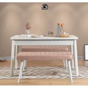 Costa 0900 - White, Stone White
Stone Dining Table & Bench Set (3 Pieces)