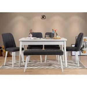 Costa 1053 - 2 B White
Anthracite Table & Chairs Set (6 Pieces)
