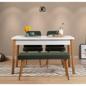 Costa Atlantic White-Green Atlantic Pine
White
Green Table & Chairs Set (4 Pieces)