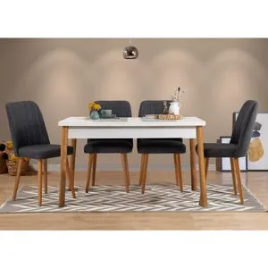 Costa White Atlantic- Anthracite Atlantic Pine
White
Anthracite Table & Chairs Set (5 Pieces)