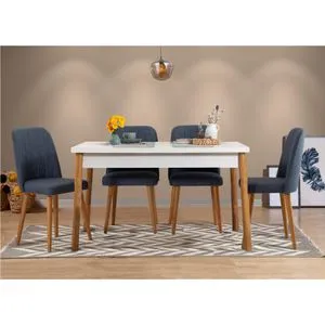 Costa White Atlantice-Navy Blue Atlantic Pine
Navy Blue Table & Chairs Set (5 Pieces)