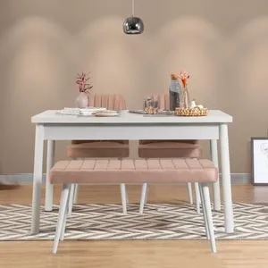 Costa White-Stone Set Stola i Stolica (4 Komada)