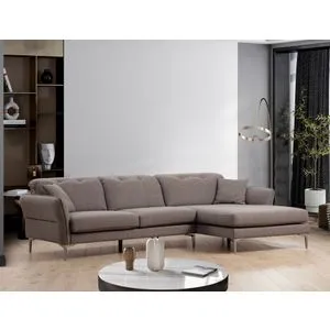 Costor Corner Right Grey Grey Corner Sofa