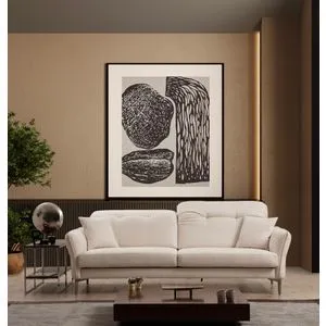 Costor White - 3 White 3-Seat Sofa