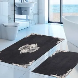 Cot-Klzt5-35 Silver Bathmat Set (2 Pieces)