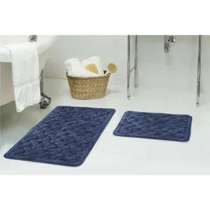 Cottonkt 000198 Dark Blue Bathmat Set (2 Pieces)