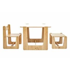 Crane 1 St 1 Ch - White White prirodni dečiji sto set