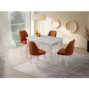 Crea - 2942 White Extendable Dining Table