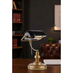 Crna i zlatna stolna lampa 8897-7