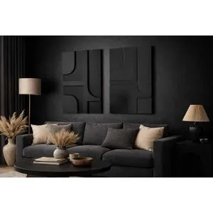 Crni Dekorativni Zidni Pribor 3D70100-013