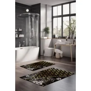 CT-5002 Multicolor Bathmat Set (2 Pieces)