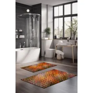 CT-5010 Set Višebojnih Kupatilskih Prostirača (2 Komada)