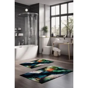 CT-5012 Set Višebojnih Kupatilskih Prostirača (2 Komada)