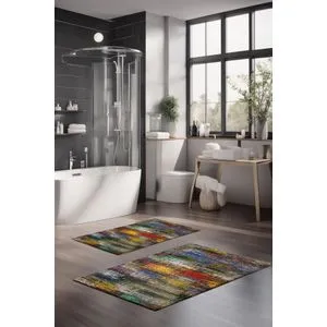 CT-5014 Set Višebojnih Kupatilskih Prostirača (2 Komada)